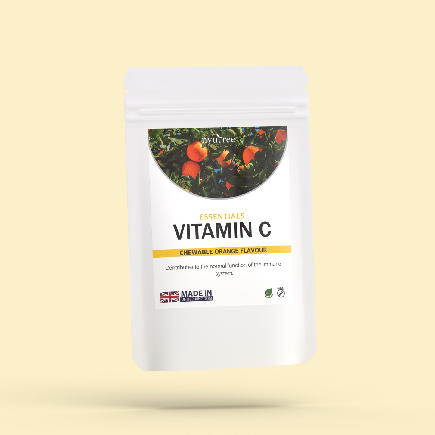 Vitamin C 1000mg - Chewable, Orange Flavour (Vegan)
