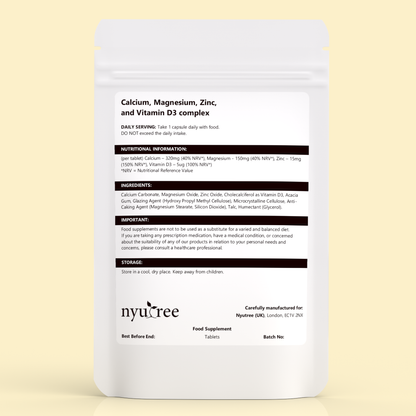 Calcium, Magnesium, Zinc & Vitamin D3 Complex - 500mg