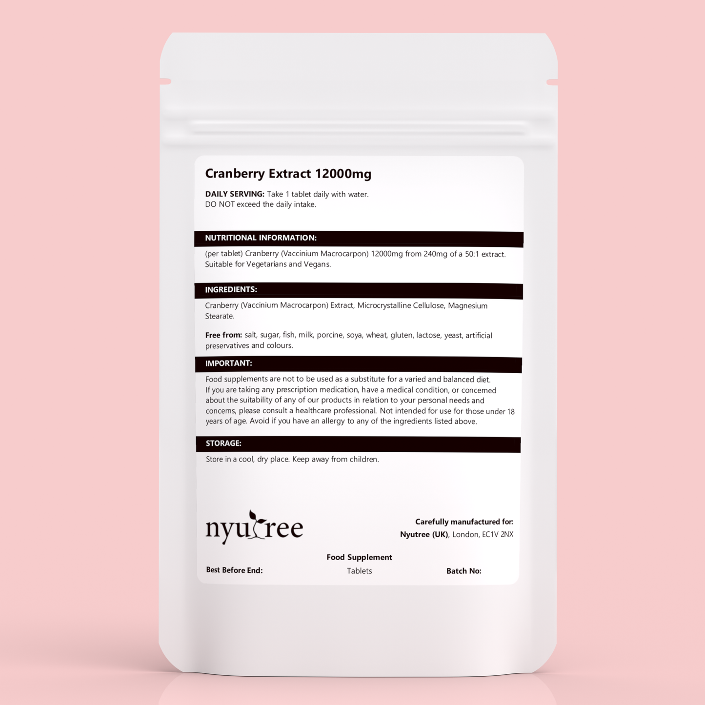 Cranberry Extract 12000mg - High Potency